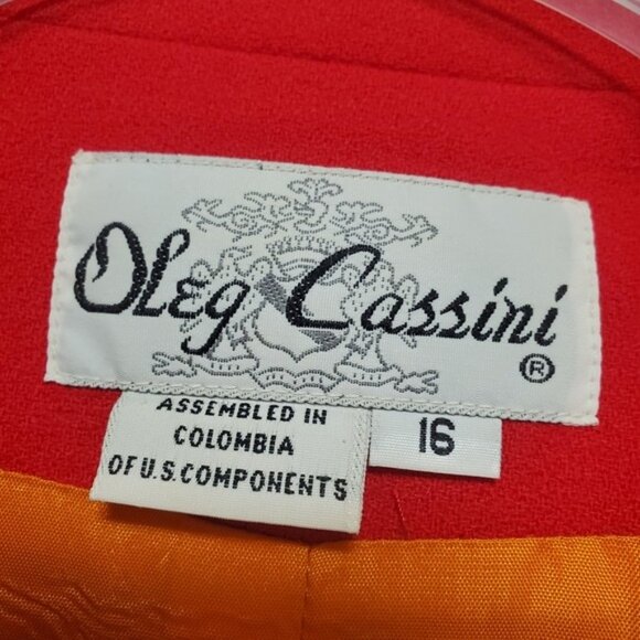 Oleg Cassini Blazer 100% Wool Double Breasted Vintage 16 - Picture 10 of 10